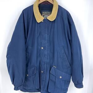 Pacific Trail London Fog Navy Blue Mens Field Chore Barn Coat Flannel Lined 2X